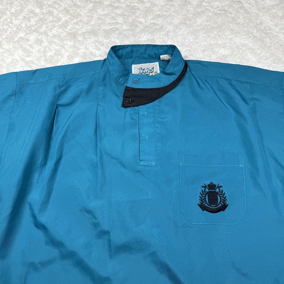 Vintage Henri Valdise Shirt Mens Medium Crest Logo Club 80's Retro Party Casual - Picture 2 of 14